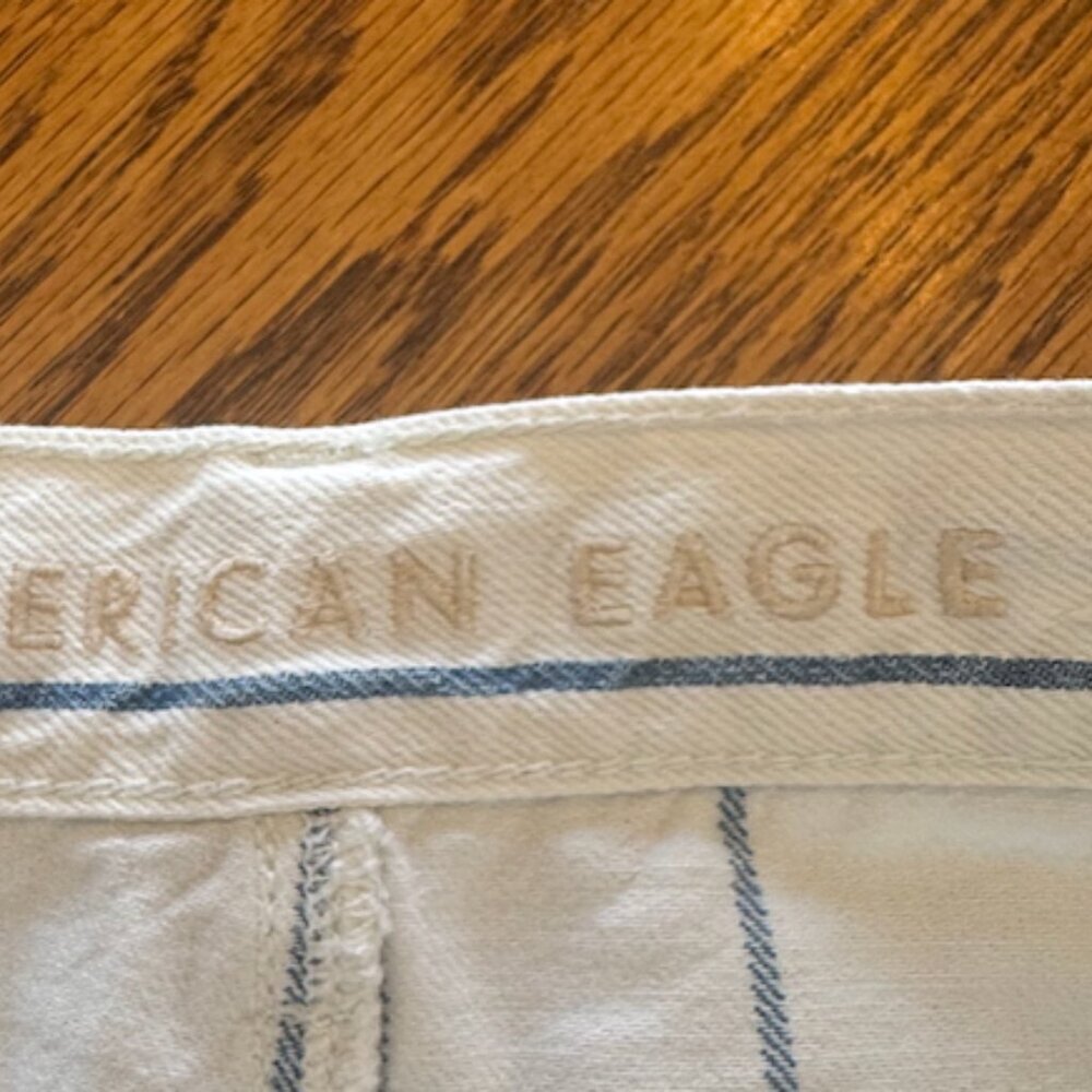 American Eagle White and blue stripped pants Size 0 - Picture 8 of 8